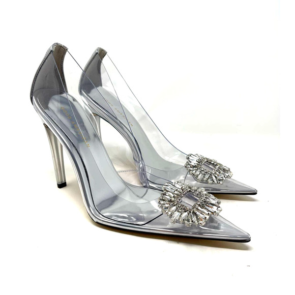 Good American Cinder-Rella Pumps Size 9 Glass Lucite GA275JPB-X - Picture 1 of 12